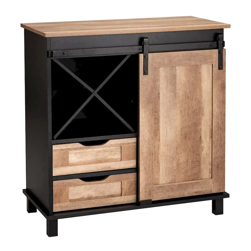 32.25H Mid Centry Modern Industrial Bar Cabinet Buffet Sideboard
