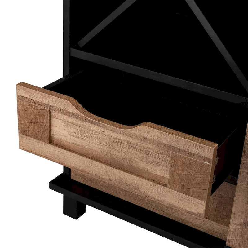 32.25H Mid Centry Modern Industrial Bar Cabinet Buffet Sideboard