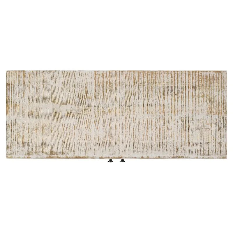 White Washed 1-Adjustable Shelf Accent Cabinet