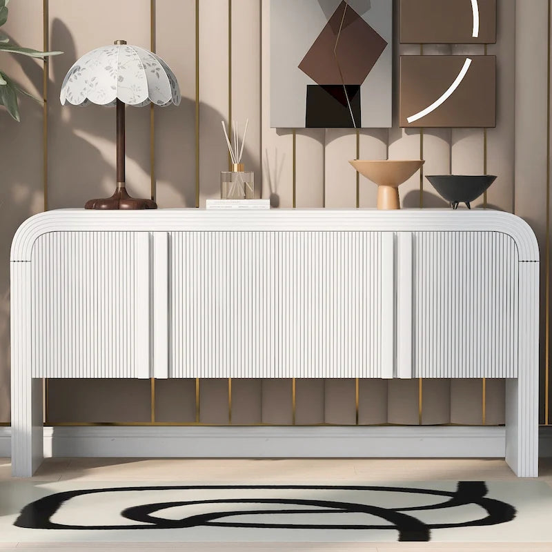 63 Striped Sideboard Buffet Cabinet with Adjustable Shelves