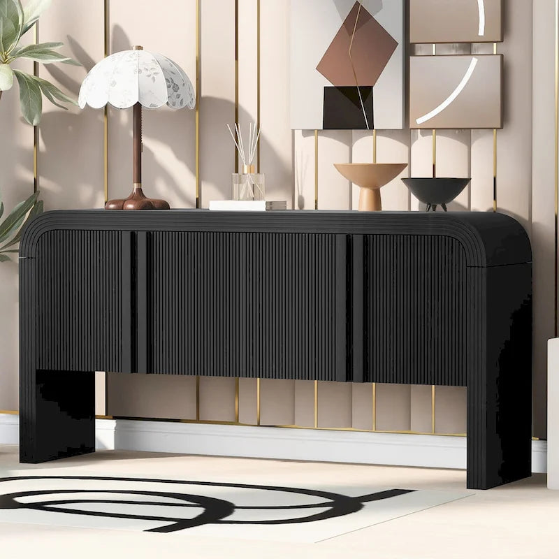 63 Striped Sideboard Buffet Cabinet with Adjustable Shelves
