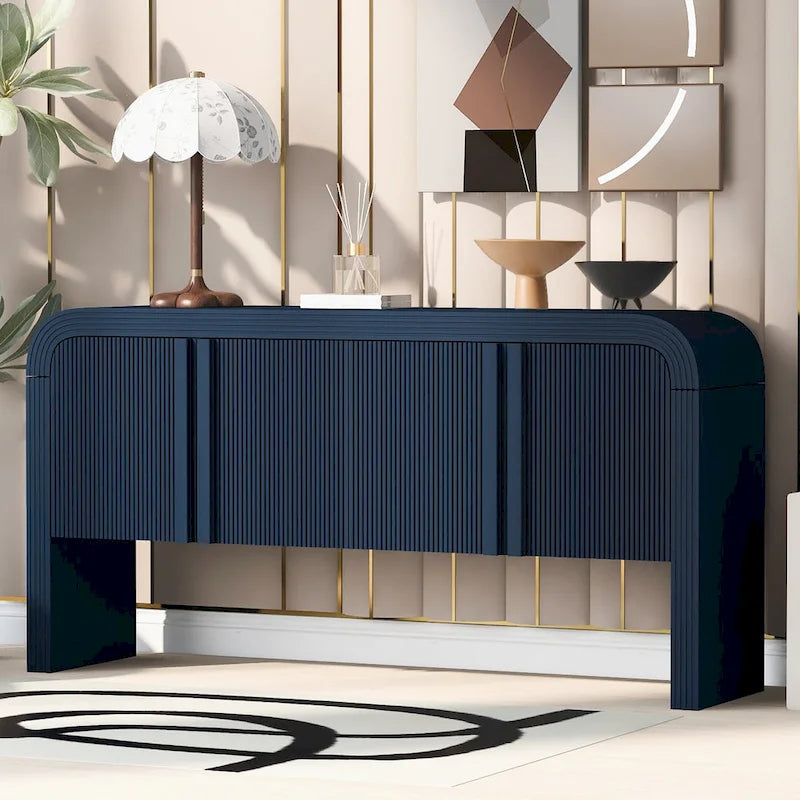 63 Striped Sideboard Buffet Cabinet with Adjustable Shelves