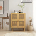 4-Doors Rattan Mesh Storage Cabinet