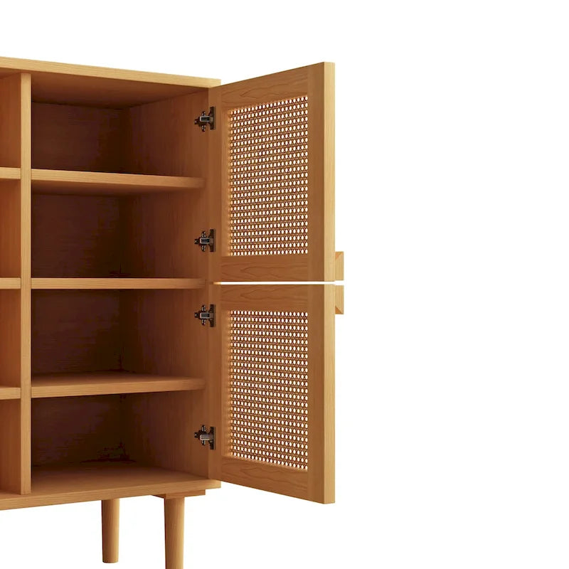 4-Doors Rattan Mesh Storage Cabinet