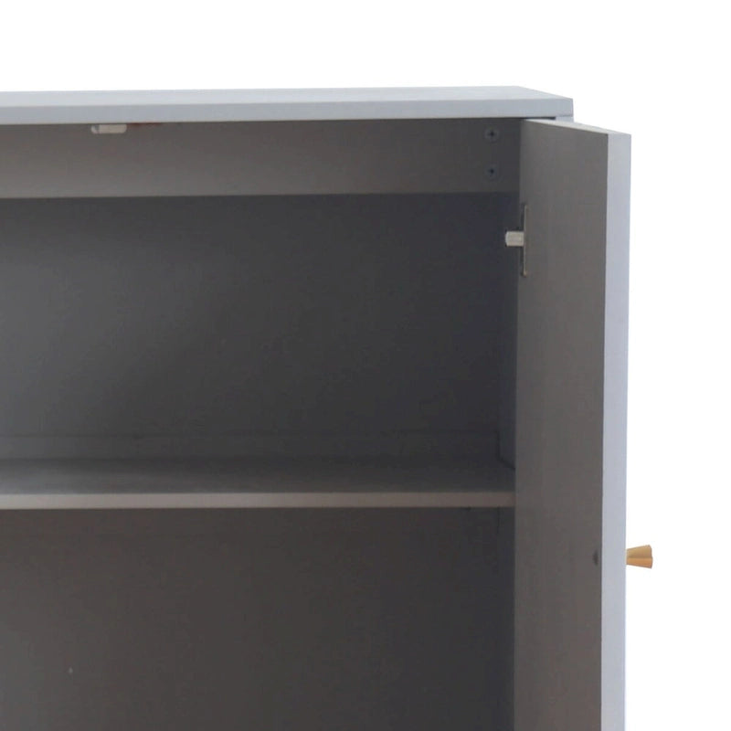 Modern Freestanding Wooden Storage Sideboard with a Center Suppprt Leg