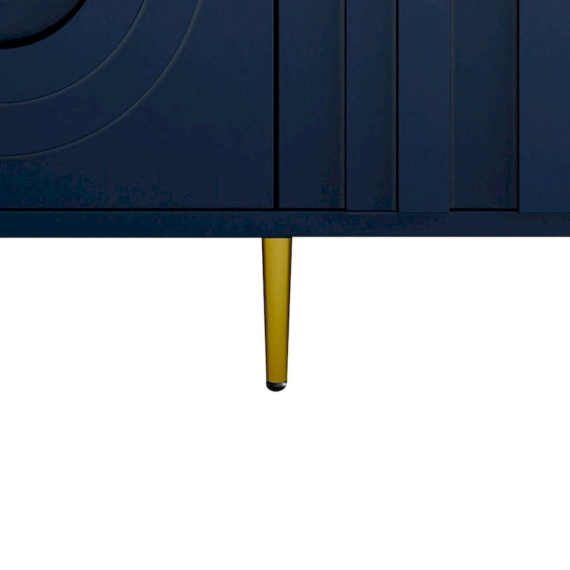 Modern Freestanding Wooden Storage Sideboard with a Center Suppprt Leg