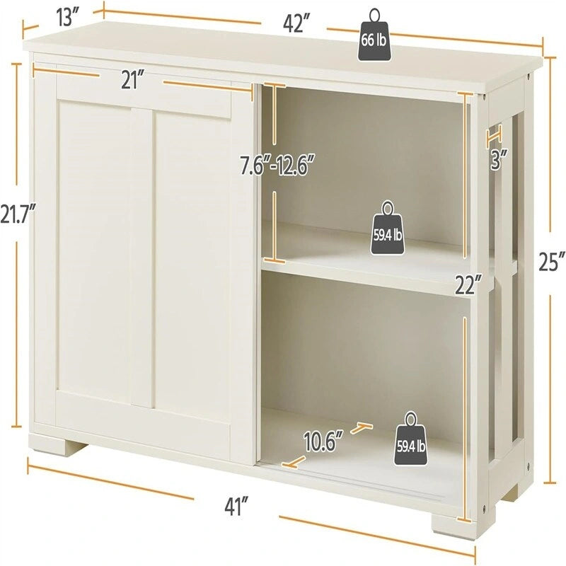 Storage Cabinet Kitchen Buffet Cabinet Sideboard - 13D x 42W x 24.8H