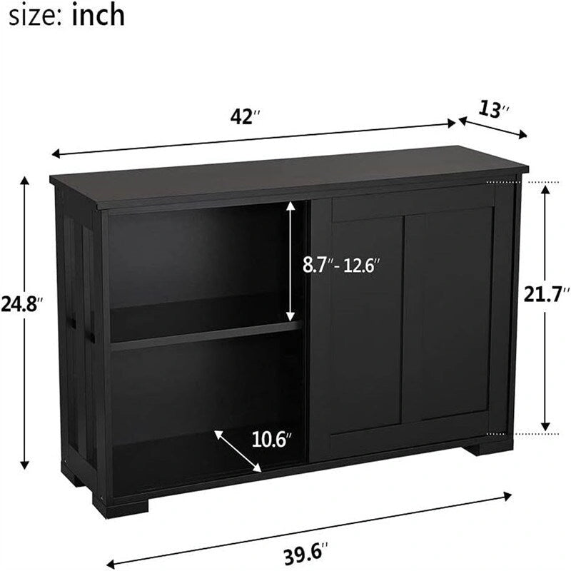 Storage Cabinet Kitchen Buffet Cabinet Sideboard - 13D x 42W x 24.8H