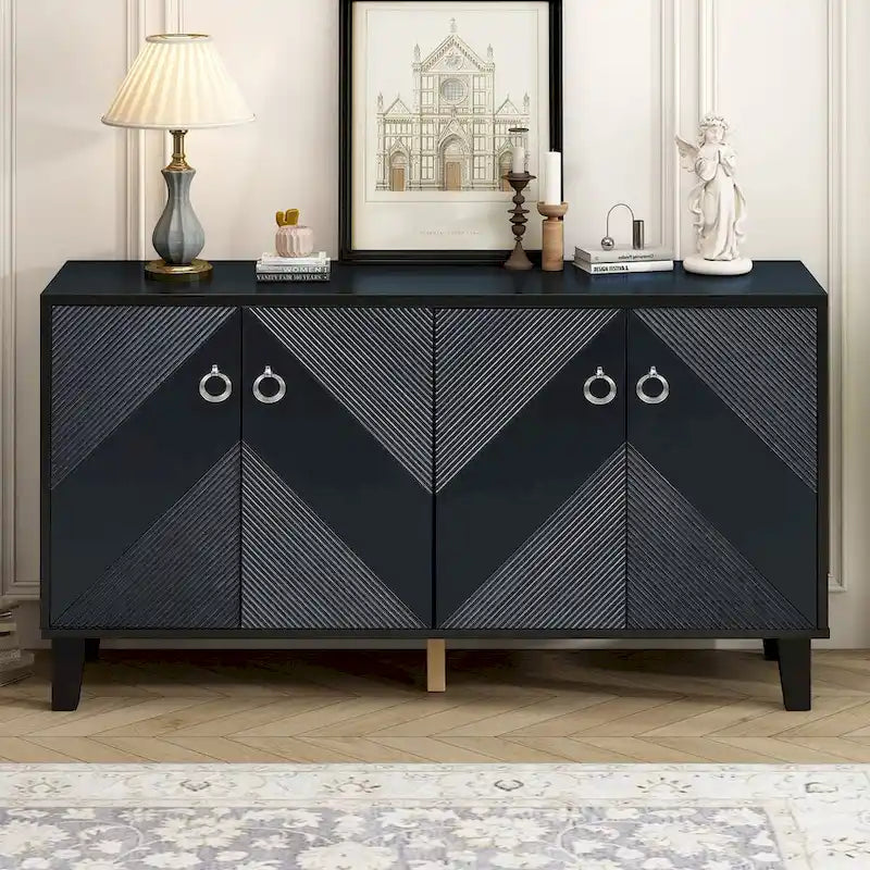 Light Luxury Cabinet Adorned with Geometric Patterns