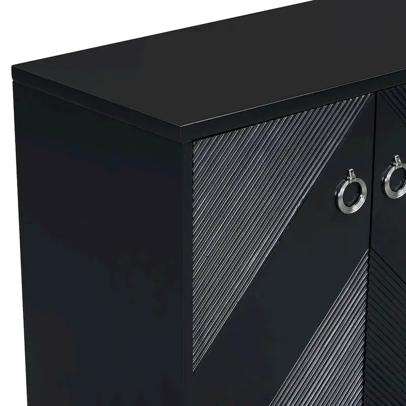 Light Luxury Cabinet Adorned with Geometric Patterns