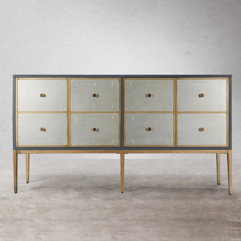 Mid-century Modern 4-door Vintage Accent Cabinet Storage Buffet Sideboard with multi-compartment Bedroom - 59.1 inches