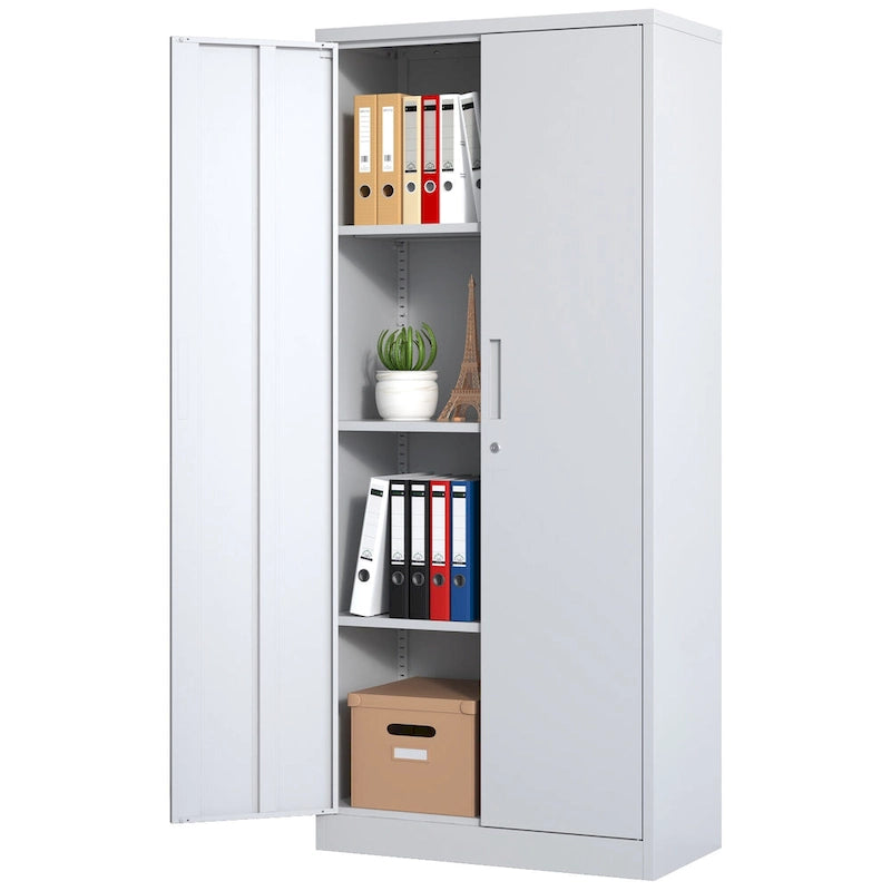 Tool Steel Locking Cabinet with Doors and 4 Shelves