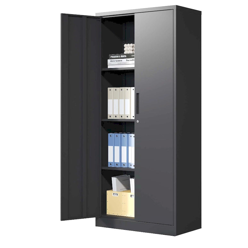 Tool Steel Locking Cabinet with Doors and 4 Shelves