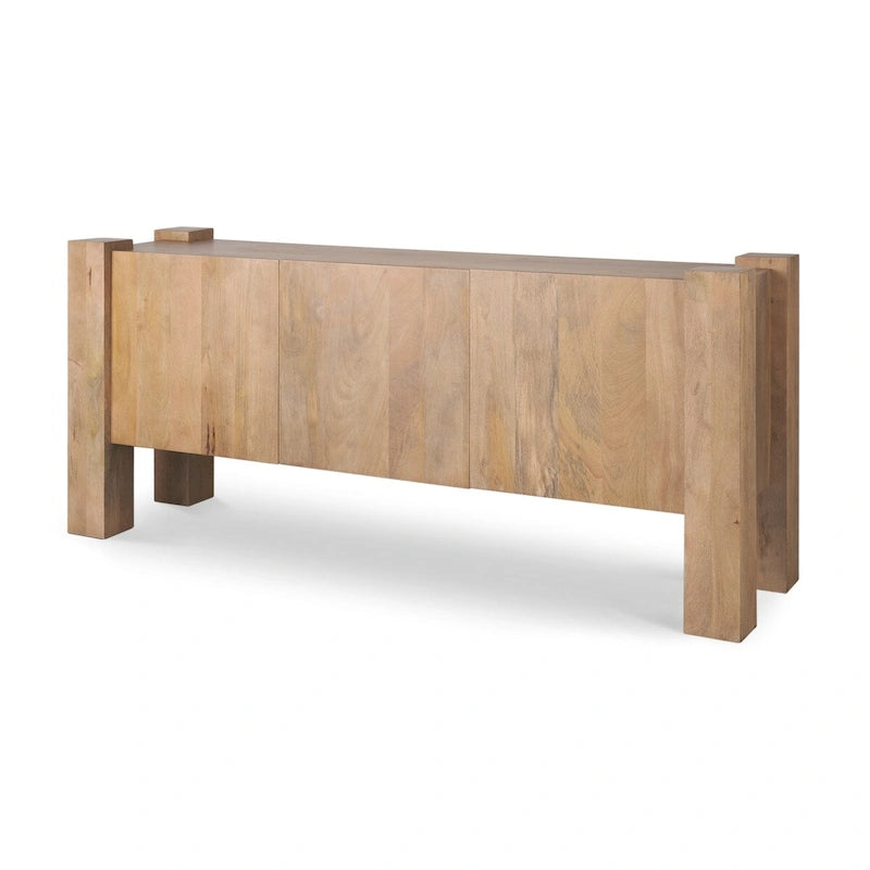 Light Brown Wood w/ 3 Doors Sideboard - 74.5L x 20.0W x 33.0H