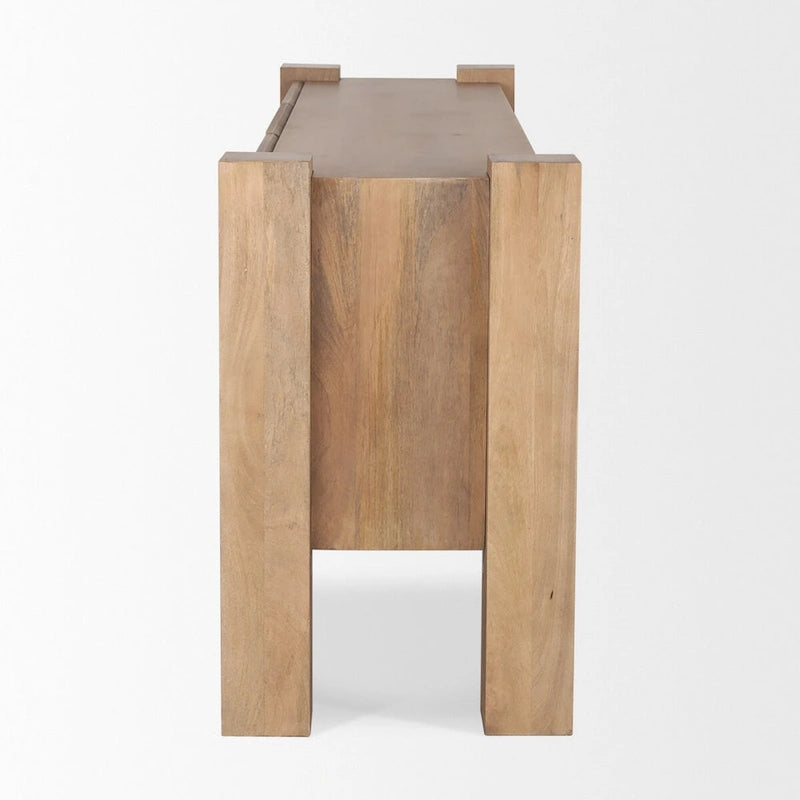 Light Brown Wood w/ 3 Doors Sideboard - 74.5L x 20.0W x 33.0H