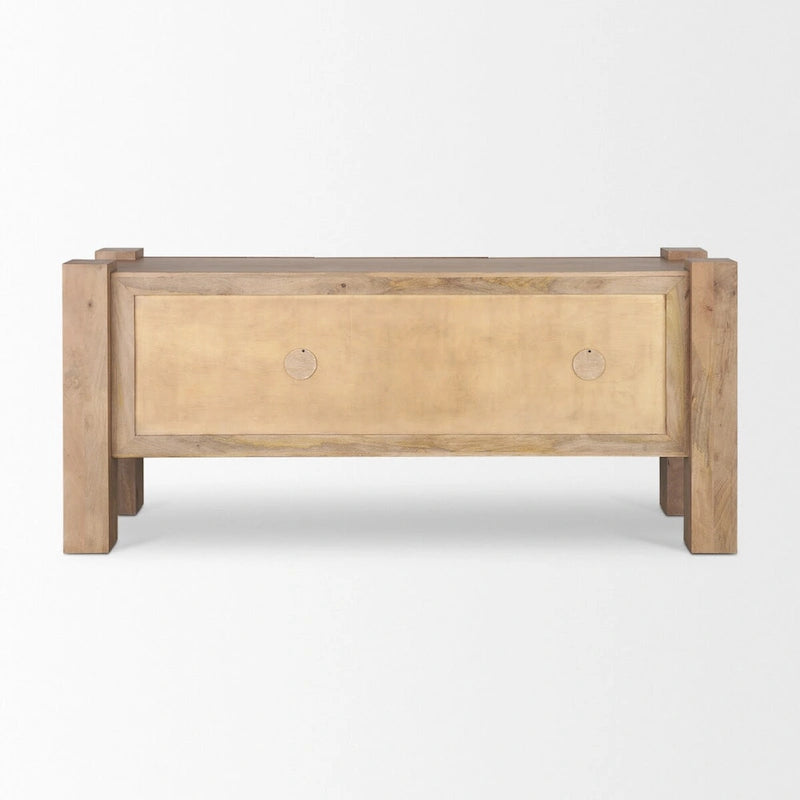 Light Brown Wood w/ 3 Doors Sideboard - 74.5L x 20.0W x 33.0H