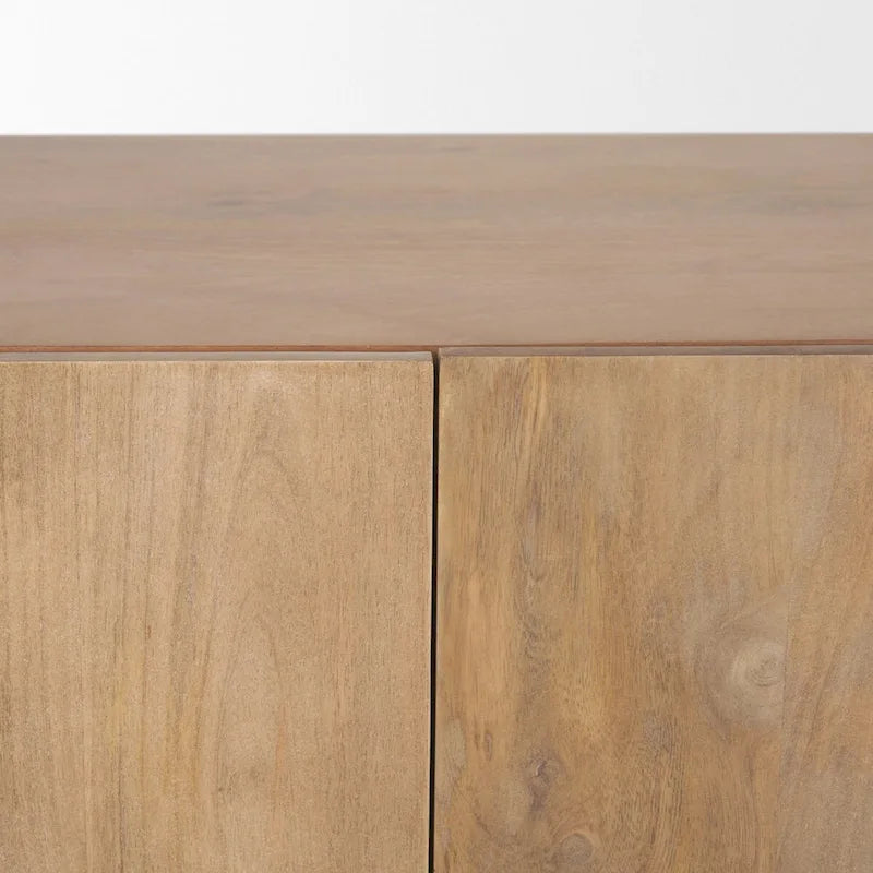 Light Brown Wood w/ 3 Doors Sideboard - 74.5L x 20.0W x 33.0H