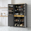 40.2x20x71.3inch High Freestanding Kitchen Pantry Cupboard Storage Cabinet with 2 Drawers,2 Adjustable Shelves,8 Door Shelves