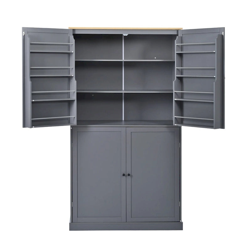 40.2x20x71.3inch High Freestanding Kitchen Pantry Cupboard Storage Cabinet with 2 Drawers,2 Adjustable Shelves,8 Door Shelves