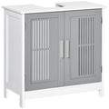 Under Sink Cabinet with 2 Doors, Pedestal Under Sink Bathroom Cupboard, Bathroom Vanity Cabinet with Adjustable Shelves
