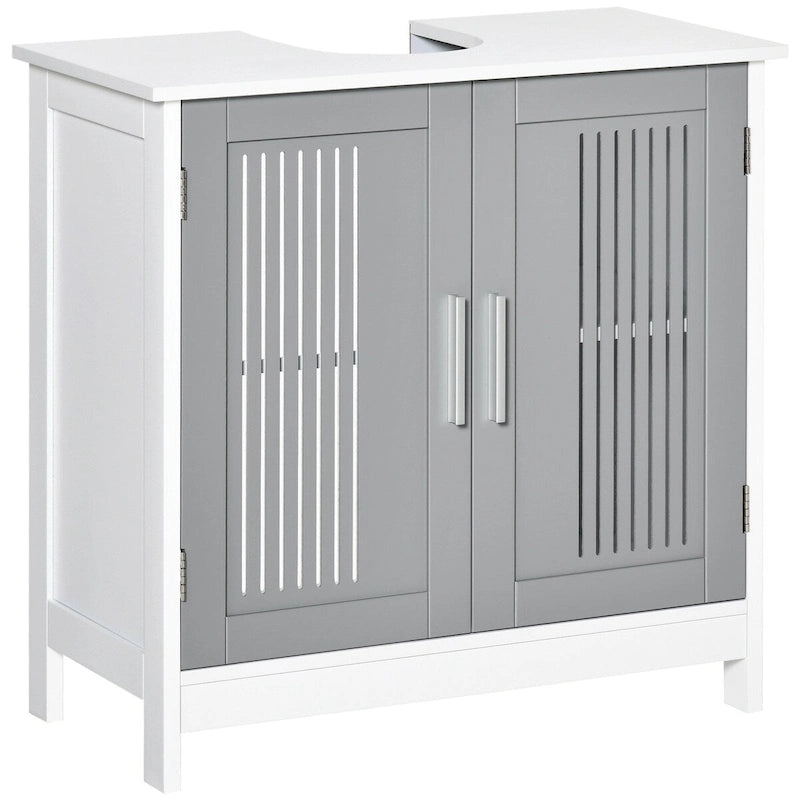 Under Sink Cabinet with 2 Doors, Pedestal Under Sink Bathroom Cupboard, Bathroom Vanity Cabinet with Adjustable Shelves