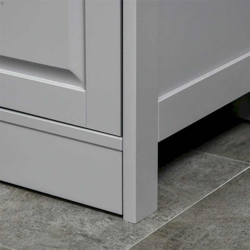 Freestanding Tall Bathroom Storage Cabinet with Open Shelf and Door