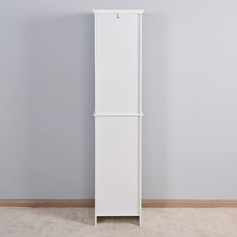 Bathroom Floor Wooden Storage Cabinet with 2 Doors & Shelves