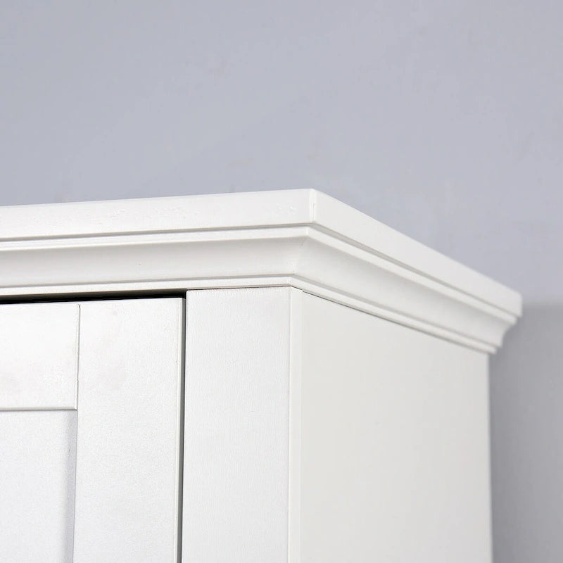 Bathroom Floor Wooden Storage Cabinet with 2 Doors & Shelves