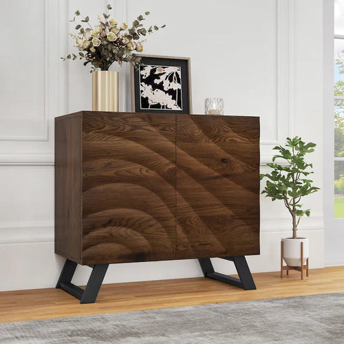 2/4 Door Wood Storage Cabinet Sideboard Buffet TV Stand with Adjustable Shelves