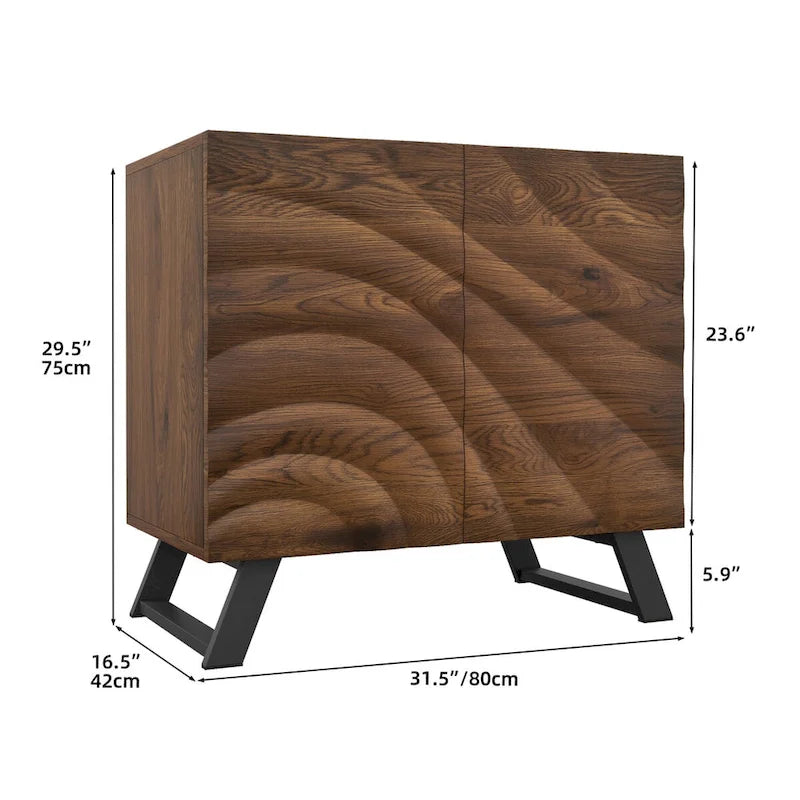 2/4 Door Wood Storage Cabinet Sideboard Buffet TV Stand with Adjustable Shelves